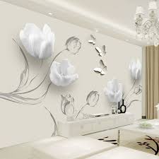 3d wall painting idea can abundantly grace up the wall with great visual appearance. Custom Mural Wallpaper Modern 3d Stereo Tulip Butterfly Flowers Wall Painting Fashion Living Room Home Decor Wall Papers For 3 D Onshopdeals Com