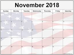 Collection Of November 2018 Photo Calendars With Image Filters