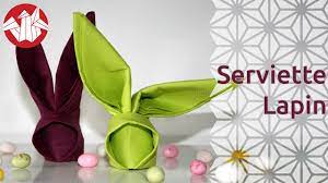 Le pliage de serviette en enveloppe est très facile à réaliser et aussi rapide. Origami Serviette Lapin Bunny Napkin Senbazuru Youtube