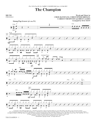 Put your flag on your back like ali. The Champion Feat Ludacris Arr Mac Huff Drums Sheet Music Carrie Underwood Choir Instrumental Pak