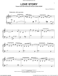 Lai Love Story Easy Sheet Music For Piano Solo Pdf Piano Sheet Music Sheet Music Piano Sheet Music Free