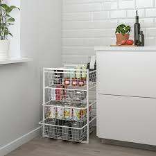 Jonaxel هيكل مع سلال معدنية أبيض Ikea