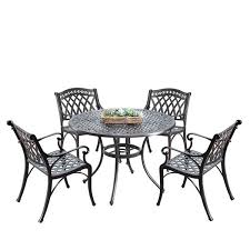 Whether you're looking to host an upscale patio party or just take in some fresh air while you sip your. Oakland Living Traditional Outdoor Dining Set 42 In Round Table Set Of 5 Rona