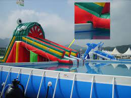 It will allow you to make a splash all summer long and give your kids a fun filled moment at the pool. Pin By Moona Beans On Inflatable Stuff Inflatable Water Slide Above Ground Pool Slide Swimming Pools