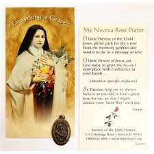 St Therese Novena Prayer Card With Medal Society Of The Little Flower Canada