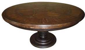 The mill and foundry round trestle farm dining table is beautifully constructed of reclaimed wood, rough sawn for texture and design. Dining Table Barcelona Round 60 Inch Parquet Top Walnut Antiqued Traditional Dining Tables By Euroluxhome Houzz
