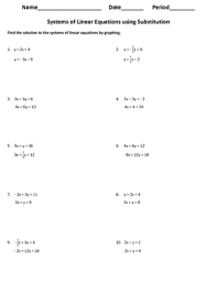 Found worksheet you are looking for? Algebra 1 Worksheet Solving Systems Of Equations Using Substitution