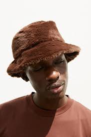 Brown Fuzzy Bucket Hat Soft Fuzzy Bucket Hat Bow Detail Carmel Brown  Arianna By Howards