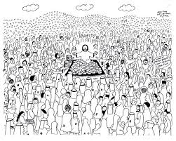 Jesus Well Known Miracle The Feeding Of The Five Thousand Is A Prime Example Of The Eucharist Bible Coloring Pages Bible Crafts Coloring Pages