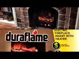 This appealing log set comes fully assembled and simply needs placed into an existing fireplace and plugged in to begin enjoying the soothing Unboxing And Review Duraflame Electric Fireplace Insert With Heater Youtube
