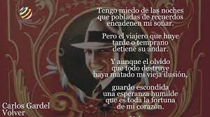 Yo adivino el parpadeo de las luces que a lo lejos van marcando mi retorno. Carlos Gardel Volver Lyric Video Hq Audio Youtube