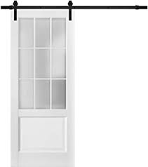 Beautiful bathroom door design frosted glass aluminium bathroom doors view bathroom door thinto product details from guangdong thinto go to the bathroom there you may rock a vanity with frosted glass shelves and parts a frosted glass sink in some catchy shape its a cool modern touch. Sturdy Barn Door 24 X 80 Inches Frosted Glass 9 Lites Felicia 3309 Matte White Top Mount 6 6ft Rail Hangers Heavy Hardware Set Solid Panel Interior Doors Amazon Com