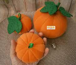 Fleece Felt Pumpkin Decor Set Of 3 Pretend Toy Food Vegetable Etsy Felt Pumpkins Pumpkin Decorating Pumpkin Ornaments