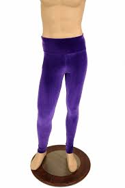 Mens Leggings In Purple Velvet Coquetry Clothing