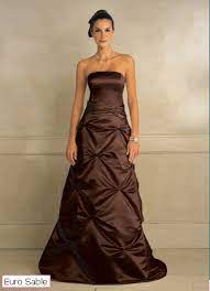 Pin By Angela1915 On Weddings In Chocolate Brown Brown Wedding Dress Brown Bridesmaid Dresses Wedding Strapless