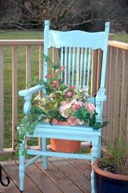 Pin By Thevintageglassgarden On Turquoise Garden Containers Garden Chairs Chair Planter