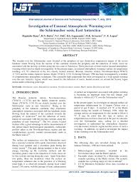Pdf Investigation Of Unusual Atmospheric Warming Over The