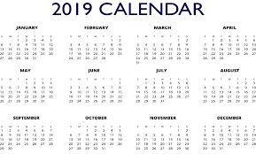 2019 Excel One Page Calendar Calendar 2019 Template Excel Calendar Excel Calendar Template