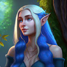 Elf Bard Female Young Long Blue Hair - DnD Fantasy Lab