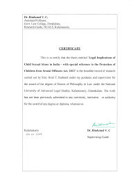 LEGAL IMPLICATIONS OF CHILD SEXUAL ABUSE IN INDIA-WITH SPECIAL REFERENCE TO  THE PROTECTION OF CHILDREN FROM SEXUAL OFFENCES ACT,