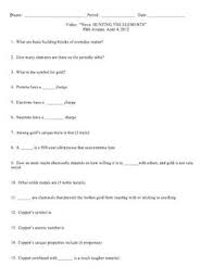Nova Hunting The Elements Video Worksheet Chemistry Worksheets Pattern Worksheets For Kindergarten Decimal Word Problems