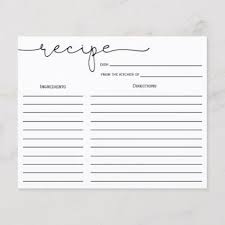 Simple Calligraphy Bridal Shower Recipe Card Zazzle Com Bridal Shower Recipes Cards Recipe Cards Template Recipe Cards