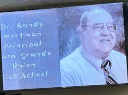 Casa Grande's Union High School board honored former principal Randy Wortman  by dedicating the new Wortman-Olas-ki Lecture Hall in his name. Among those 
