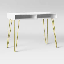 Hair Pin Writing Desk Room Essentials In 2020 Room Essentials Stylish Office Desks White Desks
