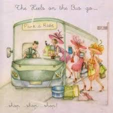 из чего же из чего же сделаны наши девчонки The Heels On The Bus Birthday Ladies Who Love Life Card Crazy Friends Art Impressions Funny Cards