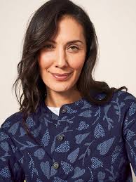 Harper Quilted Jersey Jacket in BLUE MULTI