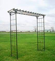 Shopping for an iron arbor trellis to arch over your garden path is easy on this page. Wrought Iron Mission Arbor Trellis 84 T X 92 W