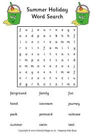 There are two duplicate pages attached. Summer Holiday Word Search Easy Undervisning Engelsk