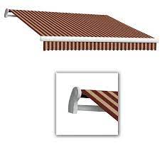 Awntech Maui 216 In Wide X 120 In Projection Burgundy Tan Striped Motorized Retractable Patio Awning Lowes Com Retractable Awning Awning Outdoor Living Space