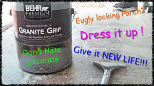 How To Paint Concrete Patio Behr Granite Grip Floor Covering Behr Granite Grip Paint Concrete Patio Painting Concrete