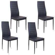 That's why our showrooms are packed with tons of stylish choices. Beliwin Dining Chair Set Of 4 Black High Back Modern Faux Leather Kitchen Dining Room Furniture Black Buy Online In Andorra At Andorra Desertcart Com Productid 181090092