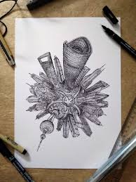 Shanghai City Globe Drawing Prints For Wall Art Home Decor Dibujos Esquemas Arquitectura