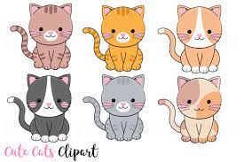 Download clker's cartoon cat 2 clip art and related images now. Cute Cats Clipart Grafik Von Magreenhouse Creative Fabrica