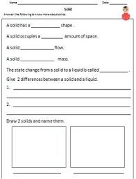 Observe, describe and record observations 4. Solid Liquid And Gas The States Of Matter Worksheets For Grade 3