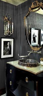 Black And Gold Art Deco Interior Great Art Deco Powder Room Luxury Homes Beautiful Bathrooms Home