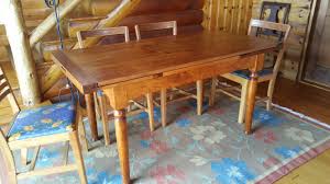 5 Sto Away Table In Reclaimed Pine With Tiger Maple Bread Board Ends And Custom Turned Legs Table Extension Kitchen Table Table