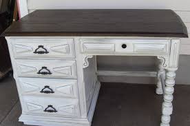 Black And White Wood Desk Oops White Desk With Stained Top Before And After Desk Redo Furniture Makeover Old Desk Redo