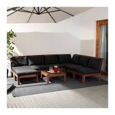 Applaro Modular Corner Sofa 5 Seat Outdoor With Footstool Brown Stained Brown Stained Hallo Black Ikea Furniture Ikea Garden Furniture Modular Corner Sofa