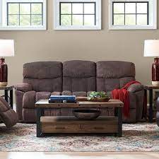 Aside from its pillowed high back and plush chaise seats, the two ends on this beacon of comfort also recline just inches from a wall. Morrison Power Reclining Sofa La Z Boy