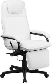High Back White Leather Executive Reclining Office Chair Reclining Office Chair Contemporary Office Chairs Office Chair