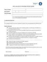 Actele necesare sunt aceleasi si in cazul stimulentului de insertie (acordat in cazul reinceperii activitatii). Model Declaratie Proprie Raspundere Page 001 Spitalul De Motoare