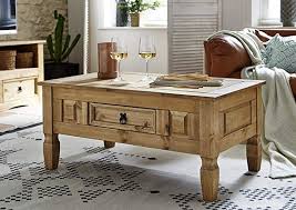 Sam Couchtisch Aus Kiefernholz Mexico Mobel Rustikaler Tisch Mit Schubfach Gewachste Oberflache Mit Schwarzem Meta Wohnzimmer Ideen Mexico Mobel Couchtisch
