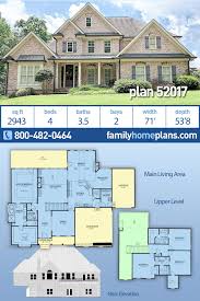 4 bedroom house plans provide ample space for joint family members. Traditional Style House Plan 52017 With 4 Bed 4 Bath 2 Car Garage Family House Plans Brick House Plans House Plans One Story