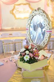 Make your little girl's birthday party magical with a beautiful fairy theme! Sadie S Chic Fairytale Themed Party 1st Birthday Party Themes Party Table Centerpieces Fairytale Party