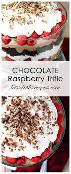Chocolate Raspberry Trifle Recipe Layers Of Chocolate Cake Chocolate Cream Fudge Sauce Whipped Cre Trifle Recipe Raspberry Trifle Chocolate Dessert Recipes