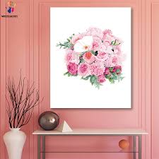 Bouquet of flowers drawing colored. Diy Colorings Pictures By Numbers With Colors Pink Rose Flowers Bouquet Picture Drawing Painting By Numbers Framed Home Paint By Number Aliexpress
